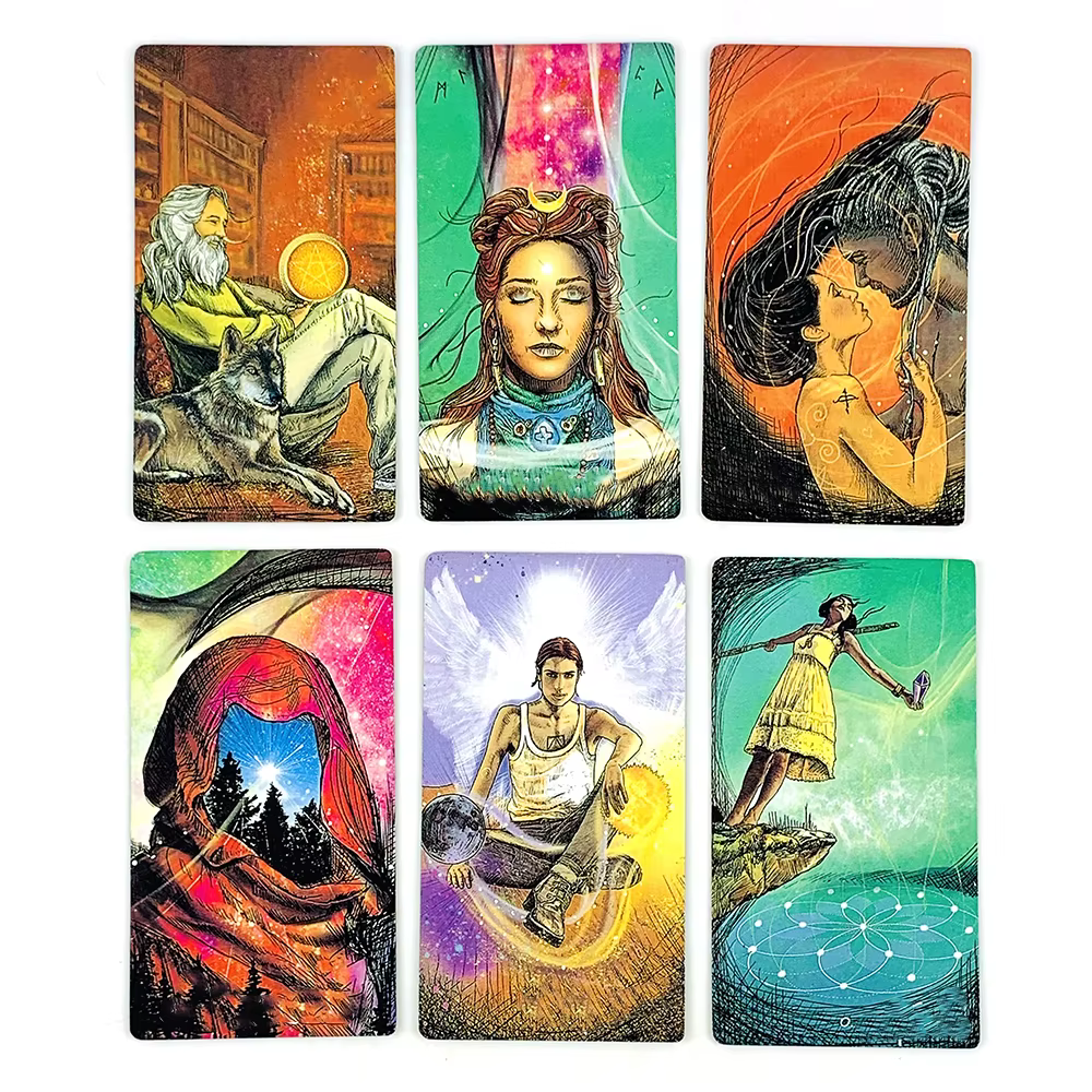 Cartes de tarot en boîte métallique