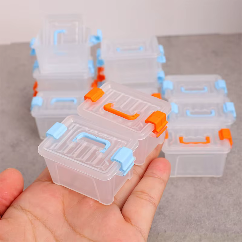 5 Mini valise boîtes de rangement transparentes