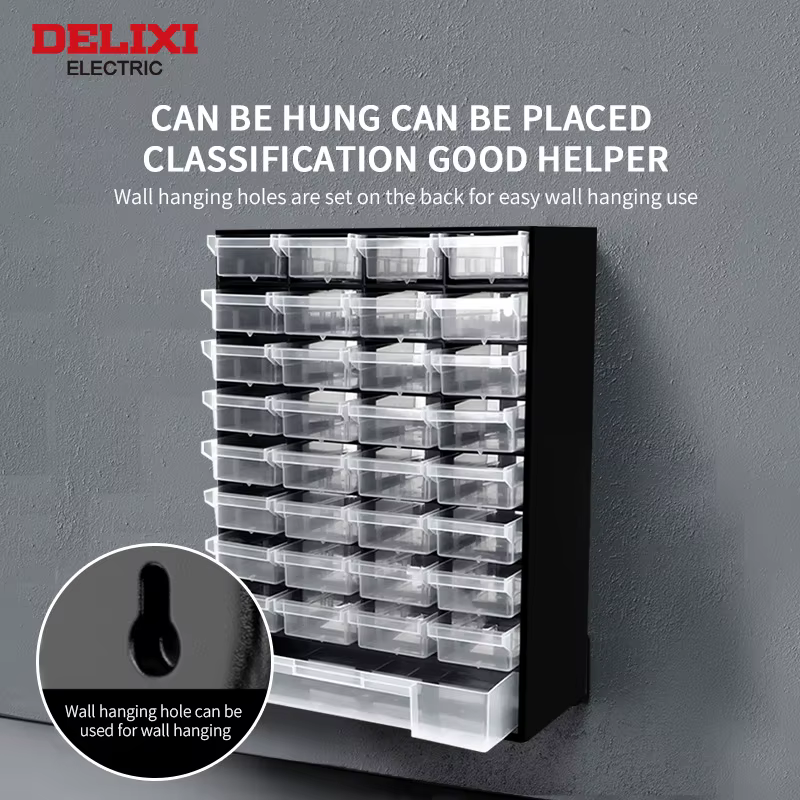 DELIXI ELECTRIC Boîte de rangement d'outils à 33 compartiments
