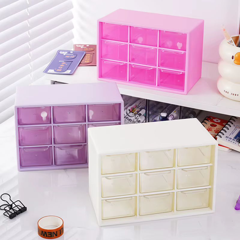 Boîte de rangement de bureau multicouche grande capacité
