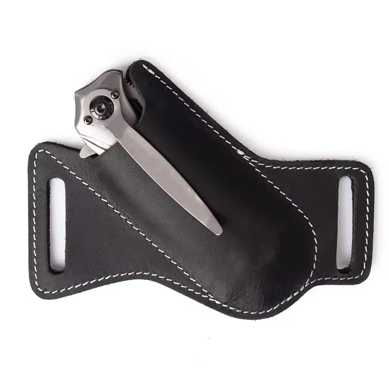 1 étui de rangement en cuir anti-rayures pour couteau pliant