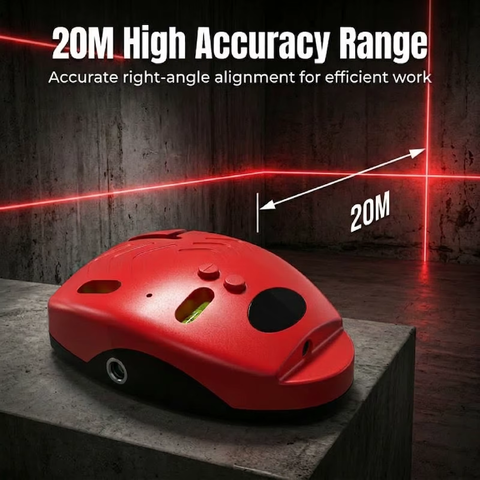 Niveau Laser Croix Rouge Auto-nivelant Double Faisceau 90° Aimant Intégré Recharge USB Batterie Lithium Outil de Mesure Haute Précision Compact