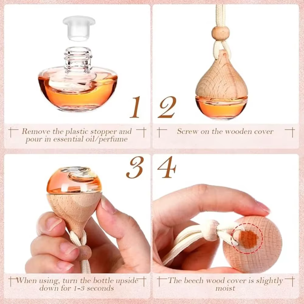 Diffuseur d'Huiles Essentielles en Porcelaine AfricPruf pour Voiture, Diffuseur de sexuellement, Pendentif Automobile, Aromathérapie, 8ml, 10 Pièces