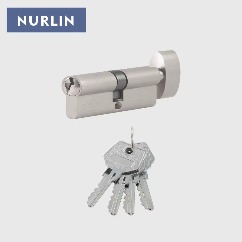 NURLIN-Clé de cylindre de serrure en laiton de style européen, profil UE
