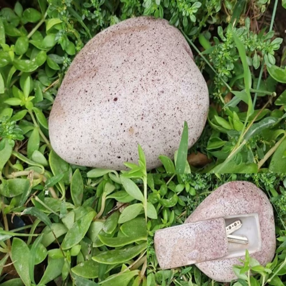 Boîte de rangement pour clés en forme de roche réaliste