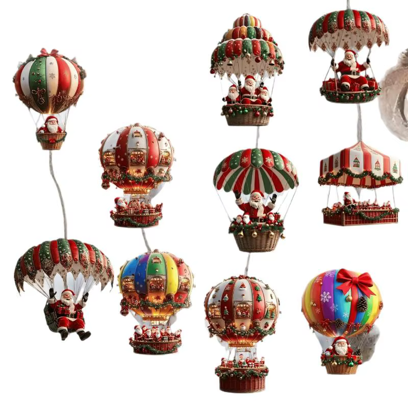 Ballon à Air chaud en bois de noël