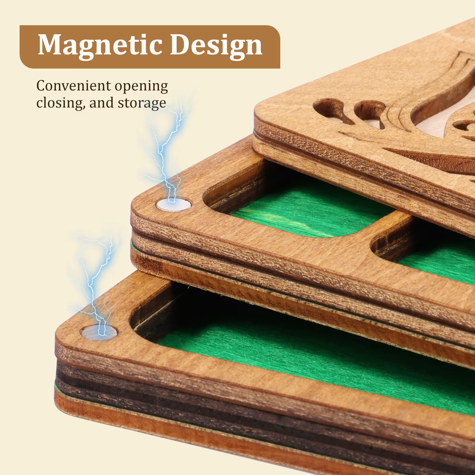 Organisateur de rangement pour perles en bois