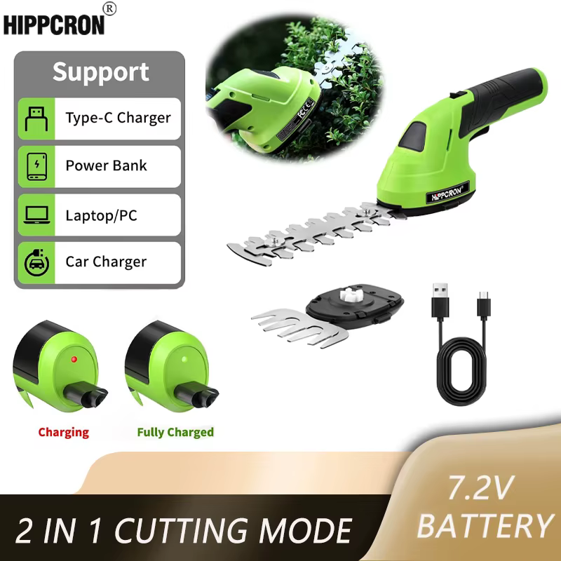 Hippcron Tondeuse à haies électrique portative 2-en-1
