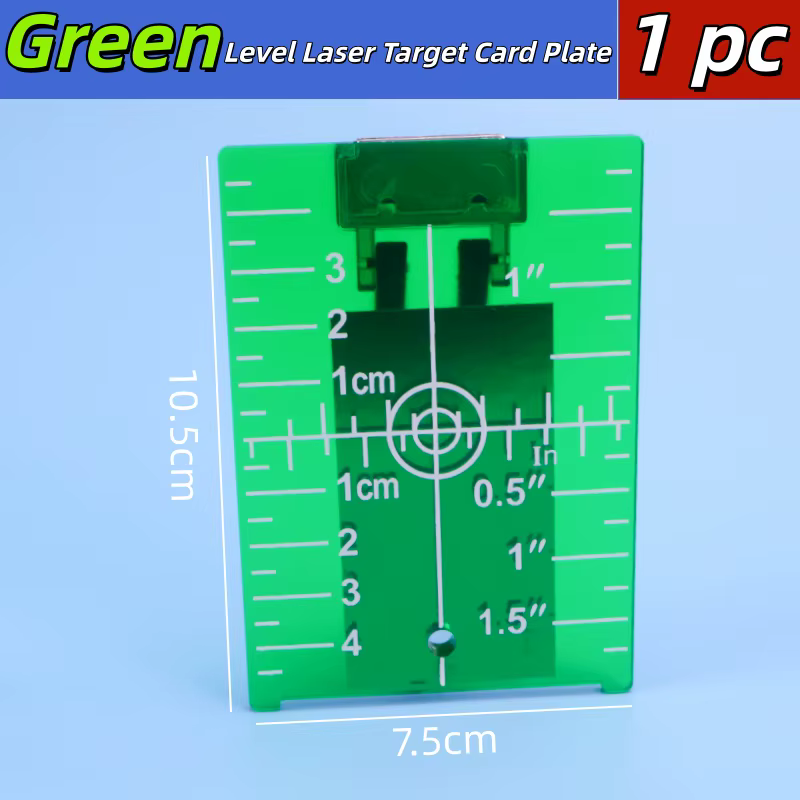 Plaque de nivellement laser avec ligne rouge/verte pour fixation murale et au sol (pouces/cm)