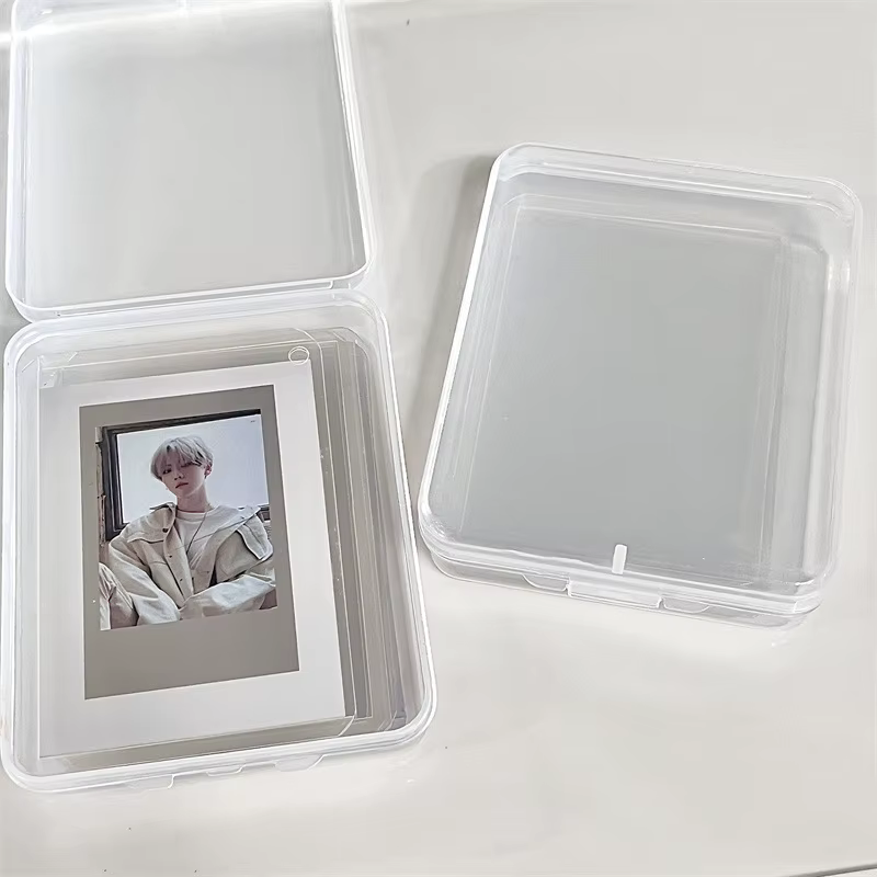 Boîte de rangement en plastique transparent avec couvercle