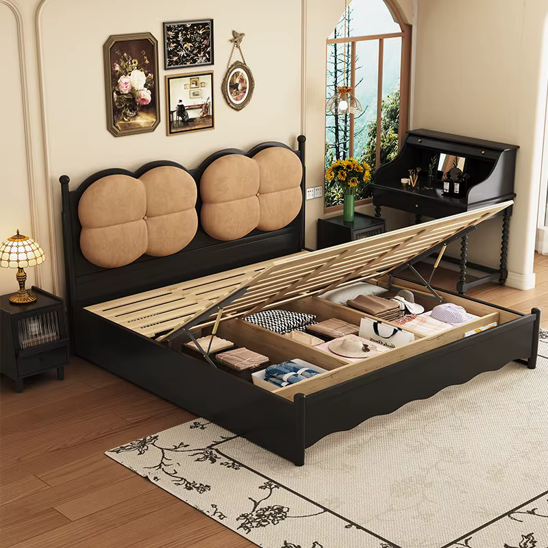 Lit en bois massif 150x200cm pour 2 personnes