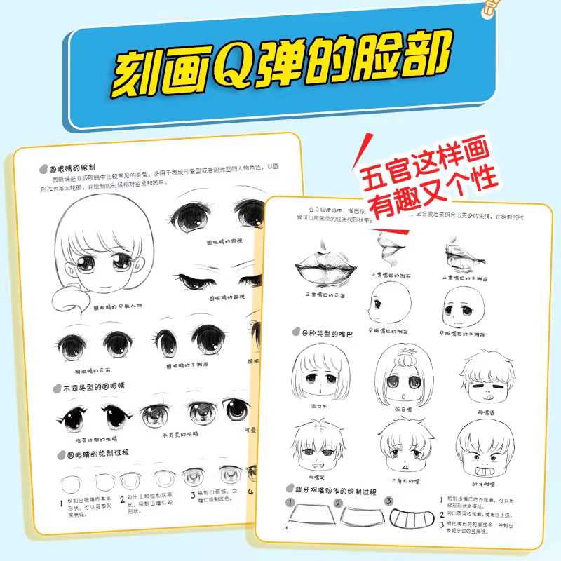 Livre de tutoriel de dessin d'anime : Guide de base pour la conception de personnages de manga