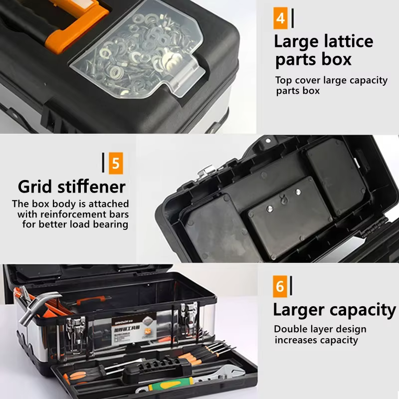 DIVEDEER 14/17/20 pouces boîte à outils multi-tailles double organisateur d'outils avec poignée