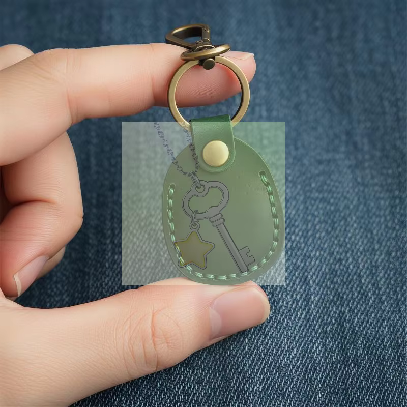 Porte-clés en cuir pour étui de protection - Accessoires de localisation anti-perte