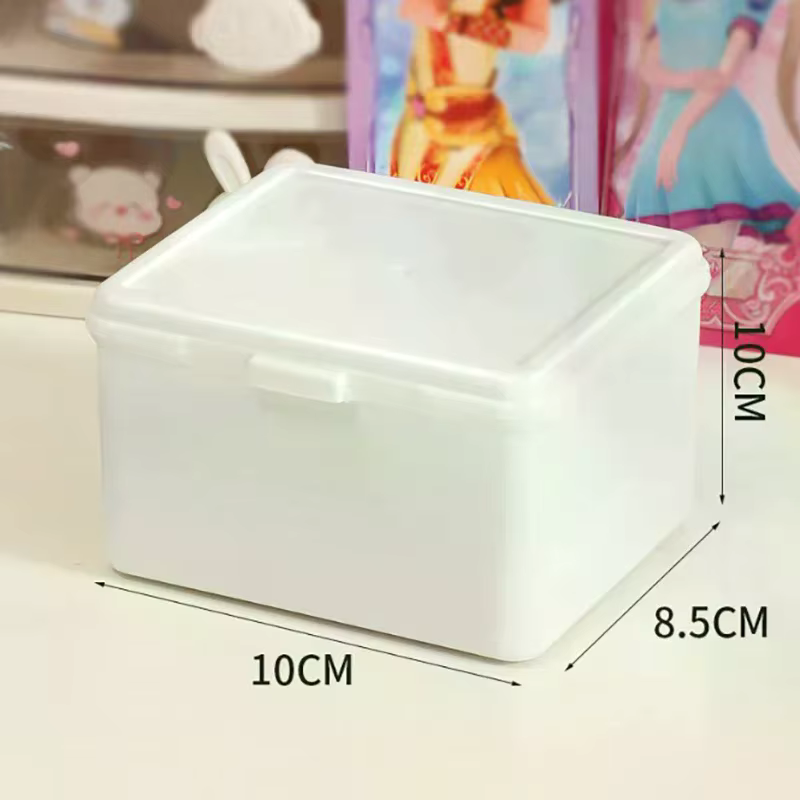 Boîte de rangement blanche, organisateur de rangement d'articles divers empilables avec couvercle, mallette de rangement de papeterie anti-poussière, support d'organisation à domicile