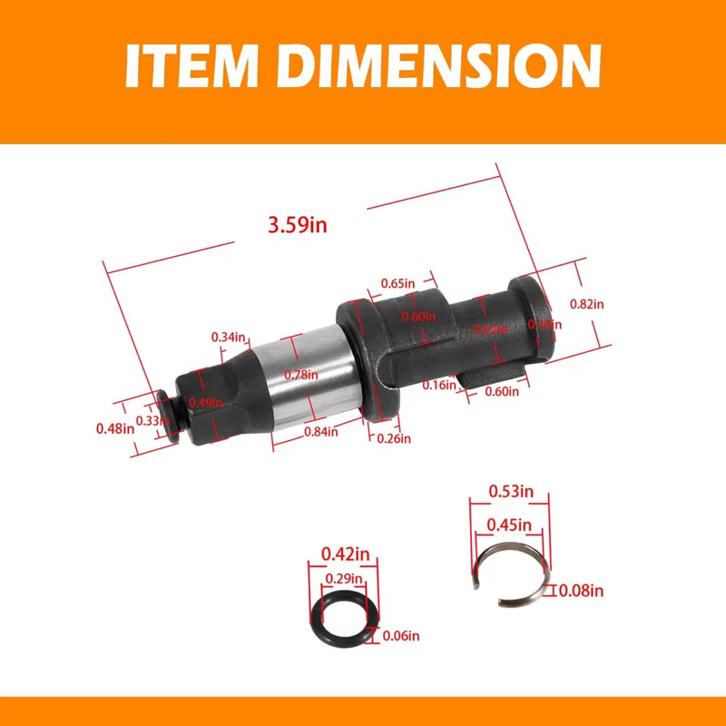 Enclume à Impact d'air 1/2 pouces avec joint torique et Clip de retenue pour Ingersoll Rand IR2235TiMax et IR2235QTiMax