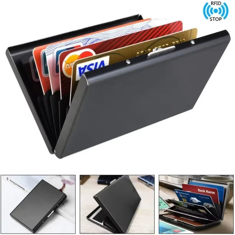 Boîte de rangement pour cartes de visite en acier inoxydable