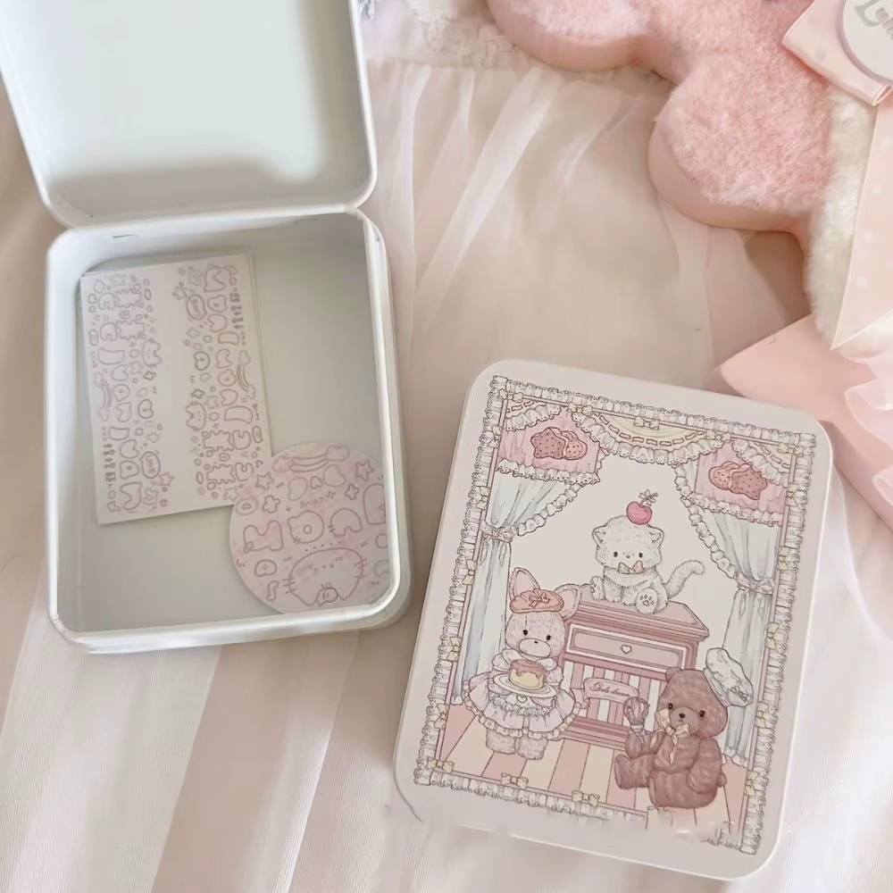 Ins – boîte de rangement en fer ours de dessin animé