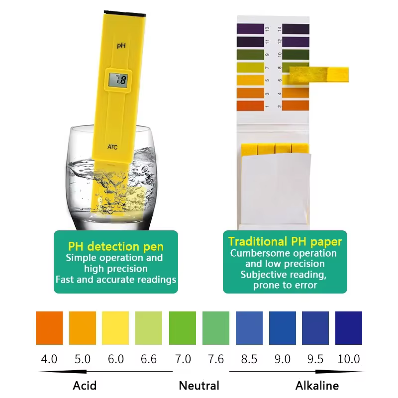 PH mètre numérique testeur de PH testeurs de qualité de l'eau dispositif de mesure de l'acidité piscine d'eau Aquarium hydroponique brassage à domicile 0-14pH