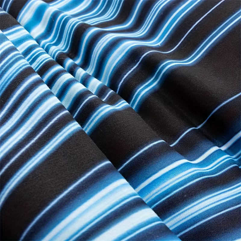 Ensemble de housse de couette 3 pièces, housse de literie 3D bleue et noire, décor de chambre pour hommes femmes adultes, tissu confortable et doux sans noyau d'oreiller