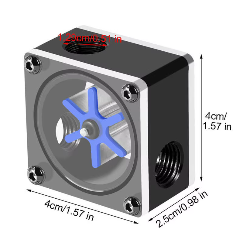 Débitmètre à filetage G1/4 pour système de refroidissement par eau PC