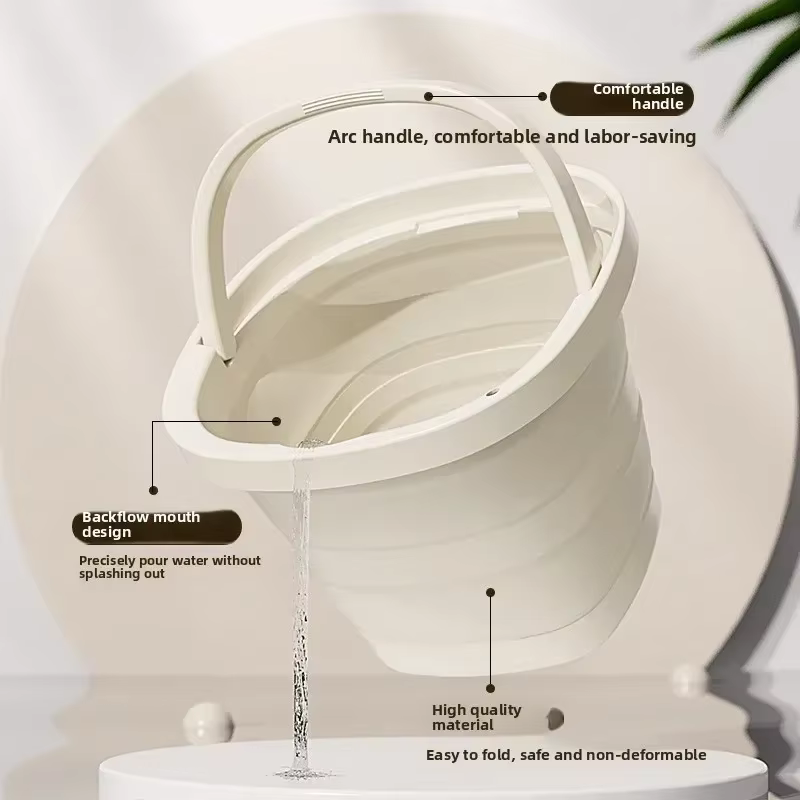 Seau pliable de 10L avec seau en Silicone pliable solide