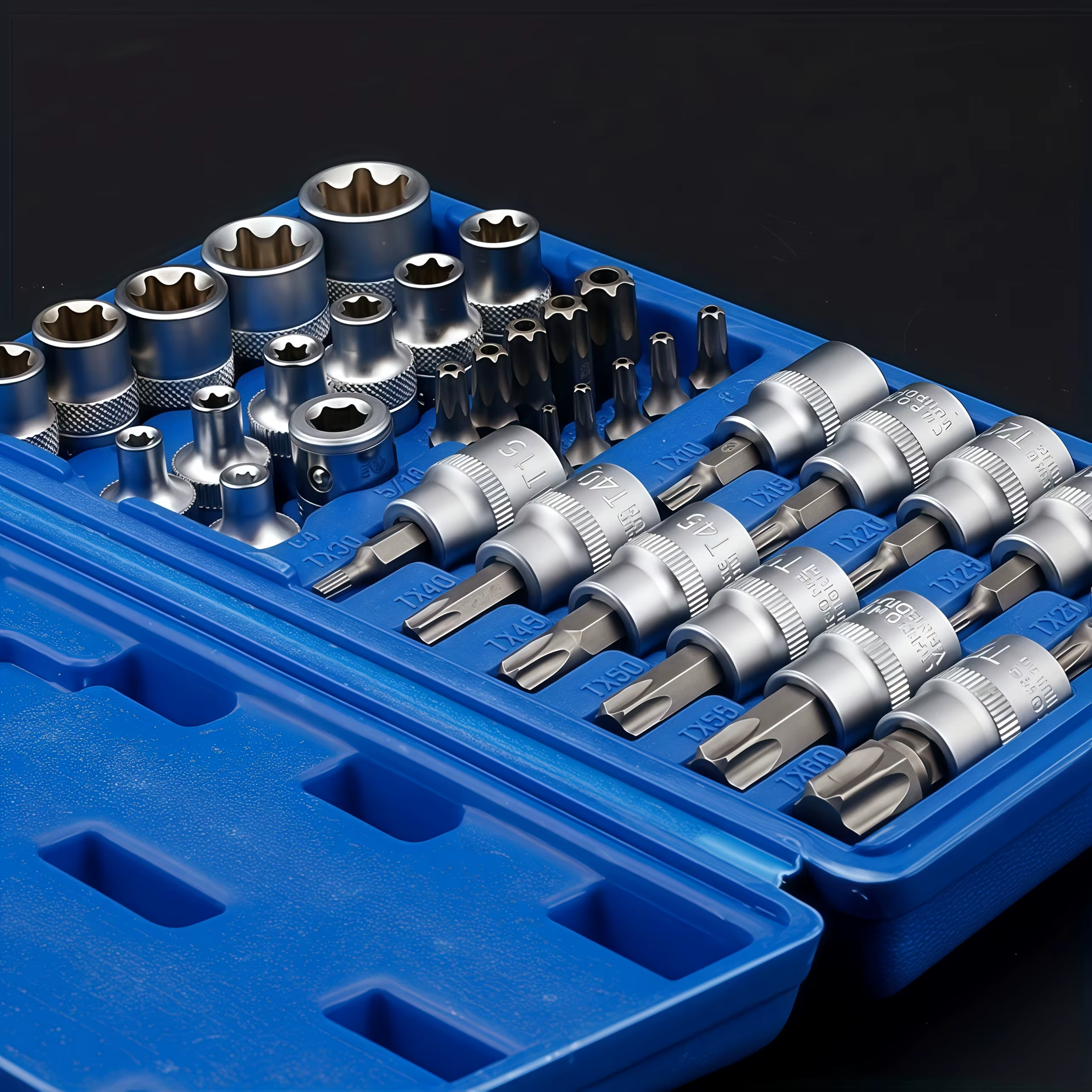 Jeu de 34 embouts Torx et douilles E-Torx