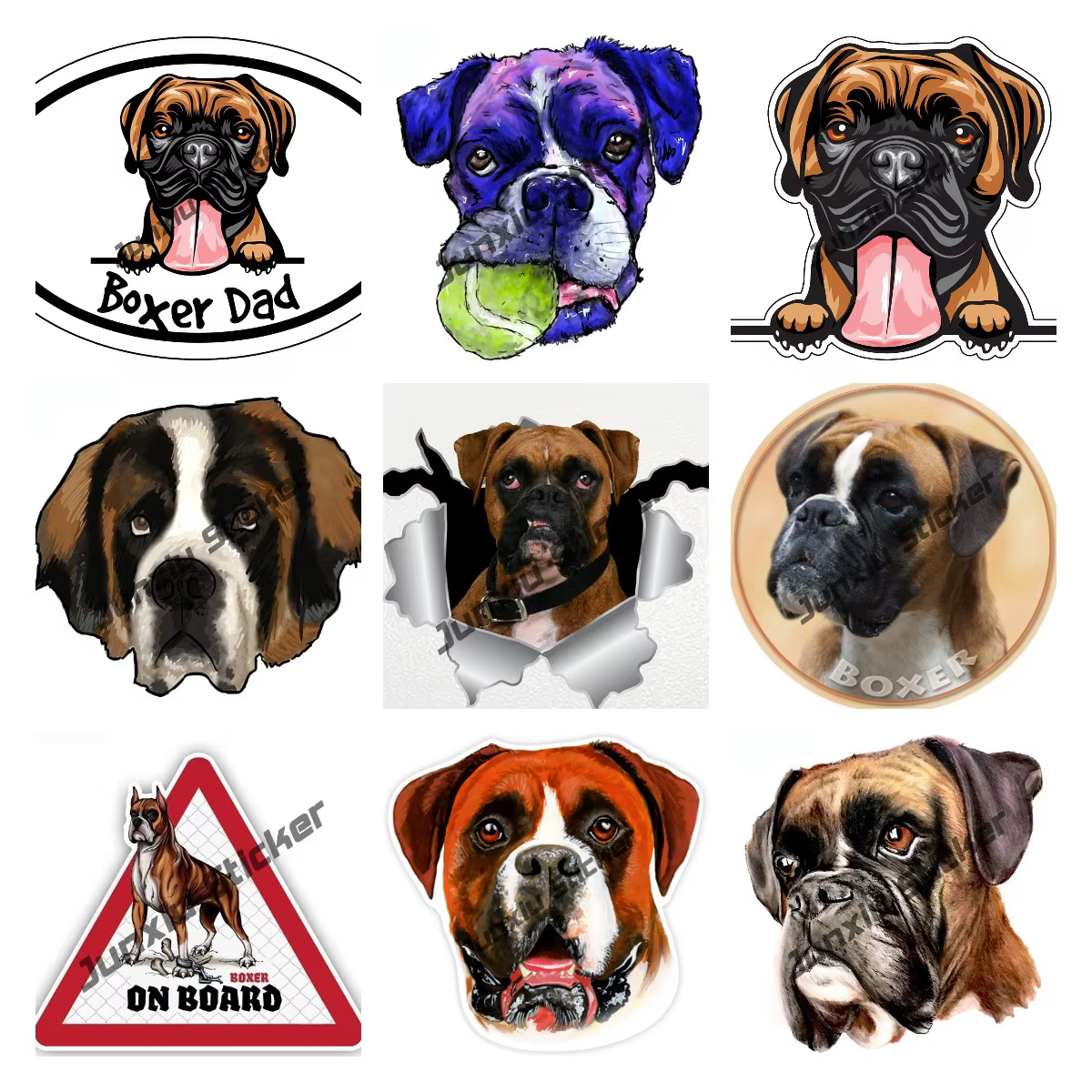 Dessin animé animaux décalcomanies Boxer chien voiture décalcomanie