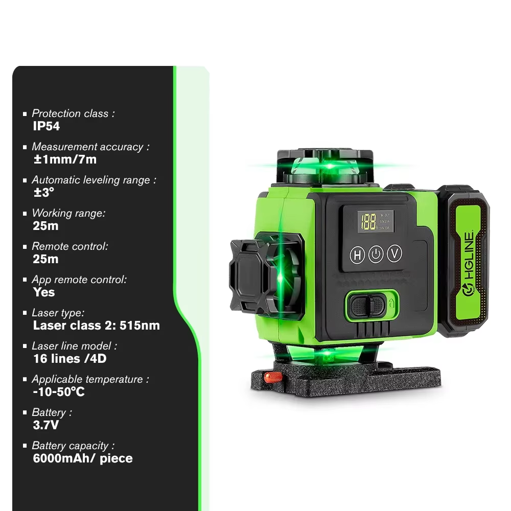 HGLINE 4D 16 lignes niveau laser auto-nivelant 360 °