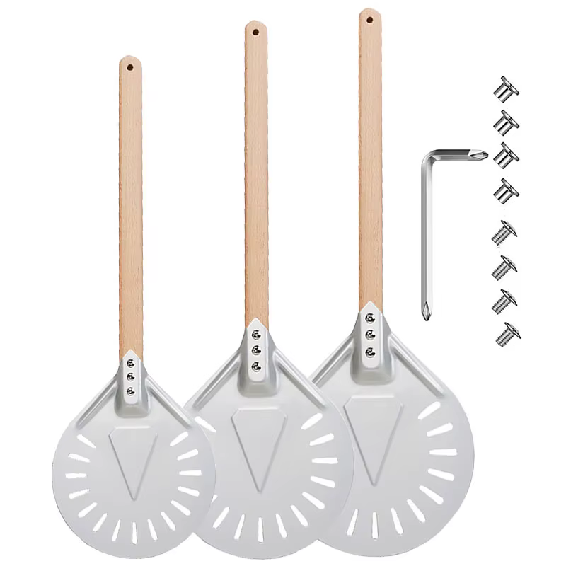 PGY Spatule à pizza perforée en aluminium de 7/8/9 pouces