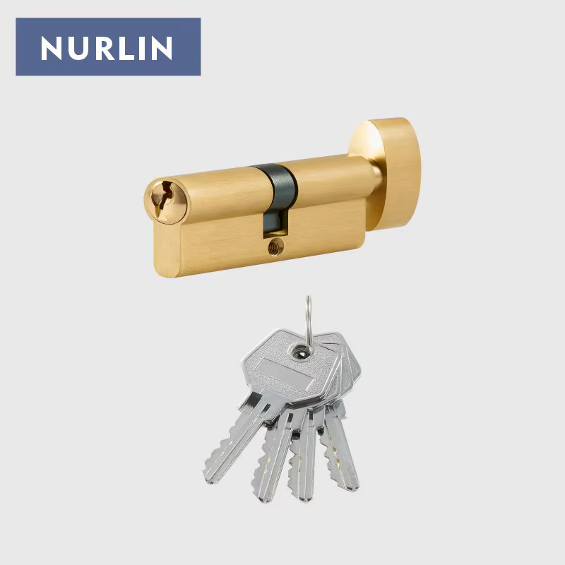 NURLIN-Clé de cylindre de serrure en laiton de style européen, profil UE