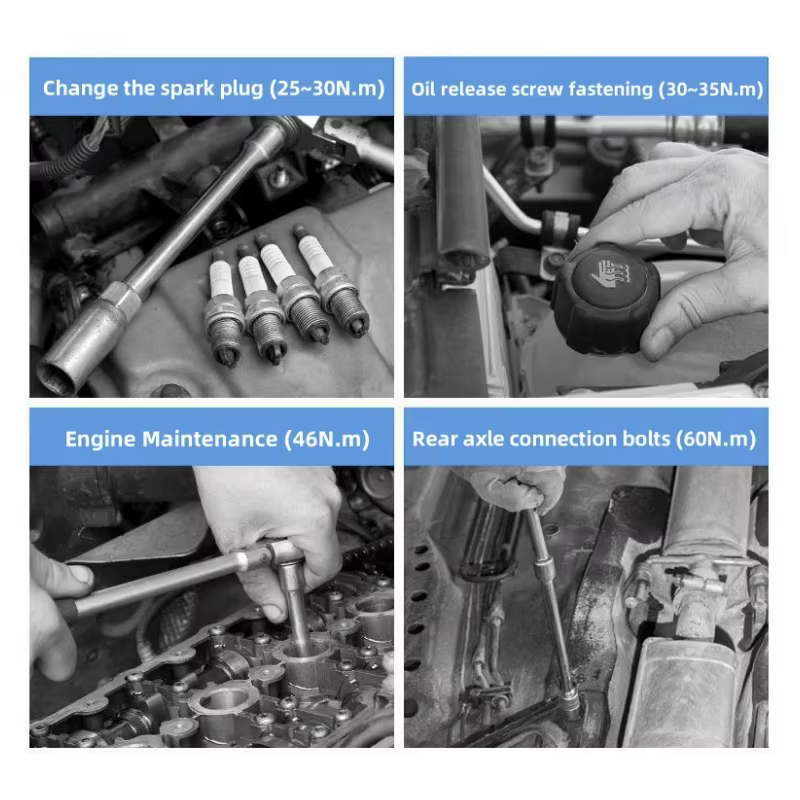 1/4 "2-24N.m 3/8" 5-60N.m 1/2 "20-220N.m 6 pièces jeu de clés dynamométriques clé à cliquet dynamométrique réglable préréglée de haute précision