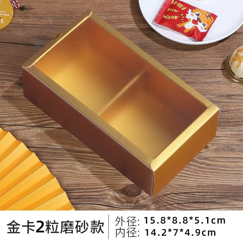 Coffret cadeau de fête de Festival, 5 pièces, gâteau de lune givré, jaune d'œuf, Biscuit, flocon de neige, Type tiroir, boîtes en papier