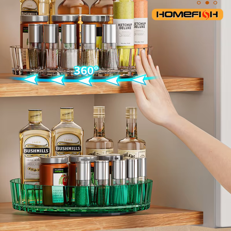 Étagère à épices rotative polyvalente – Rangement efficace sur comptoir pour cuisine et salle de bain