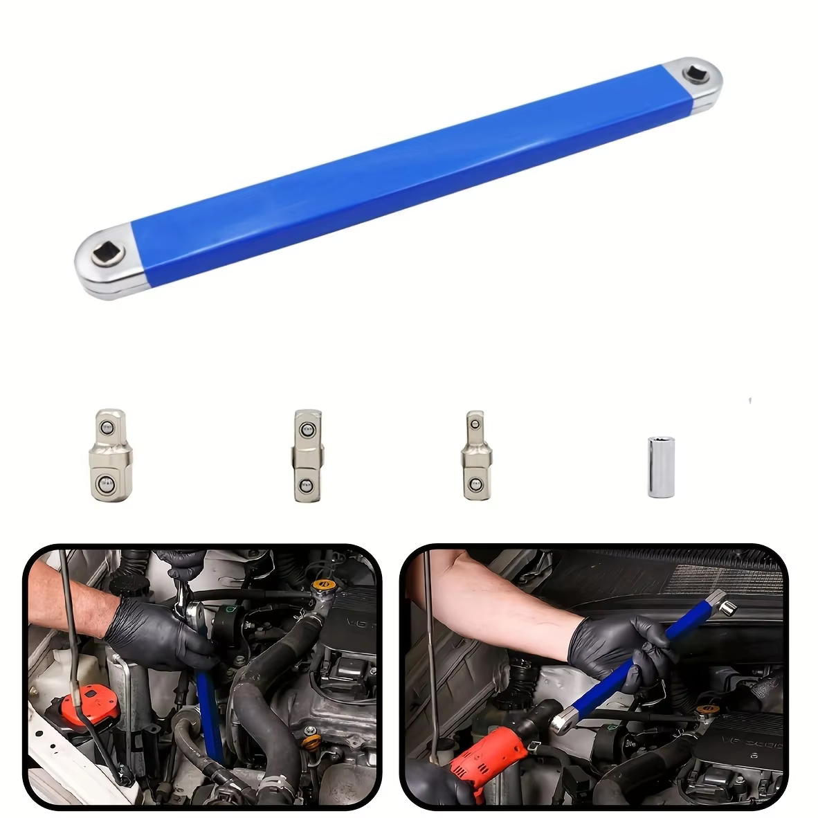 Clé à cliquet d'extension polyvalente avec clé