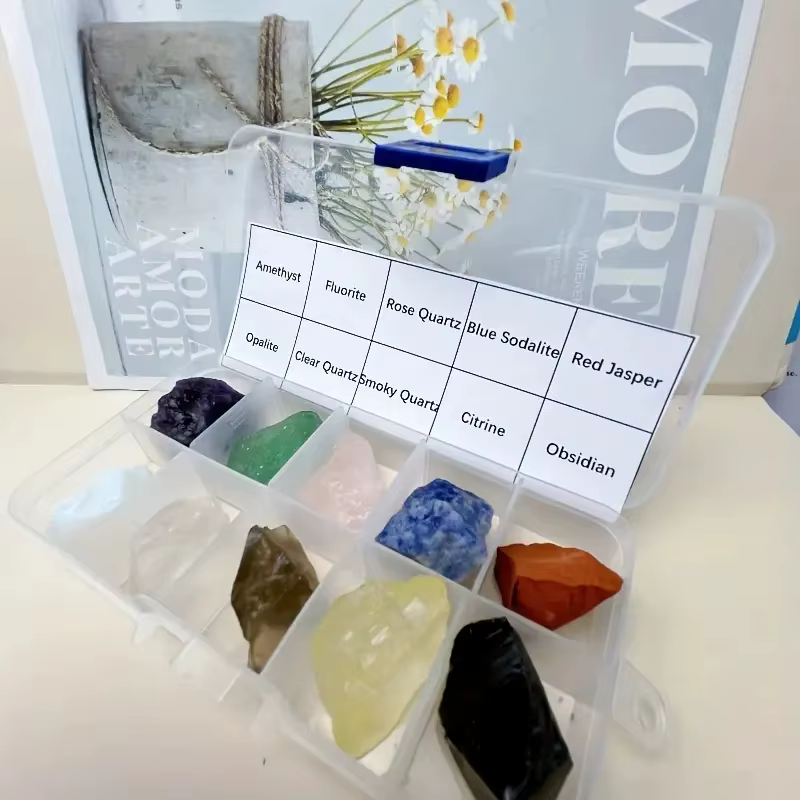 Ensemble de pierres précieuses énergétiques en cristal naturel brut