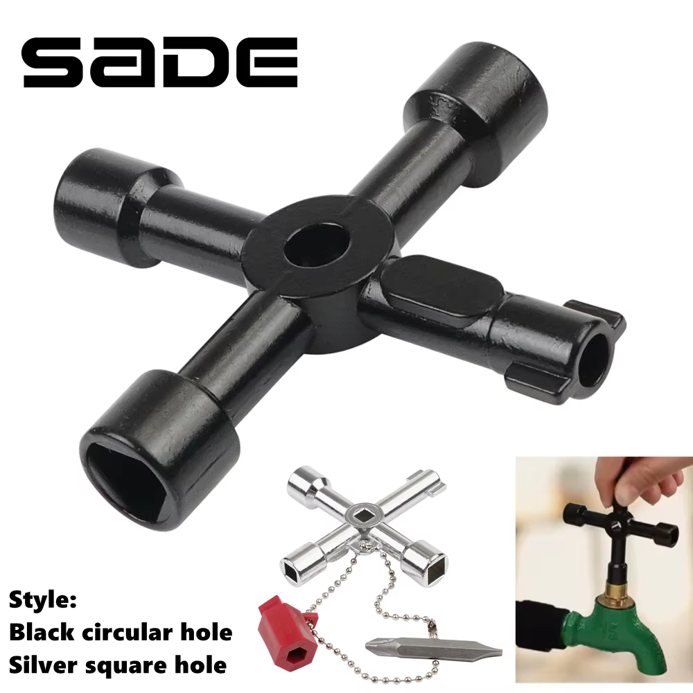 4 Voies Croix Triangle Clé Clé Universel Électrique Cabinet Clés Utilitaire Clé Fit pour Robinet
