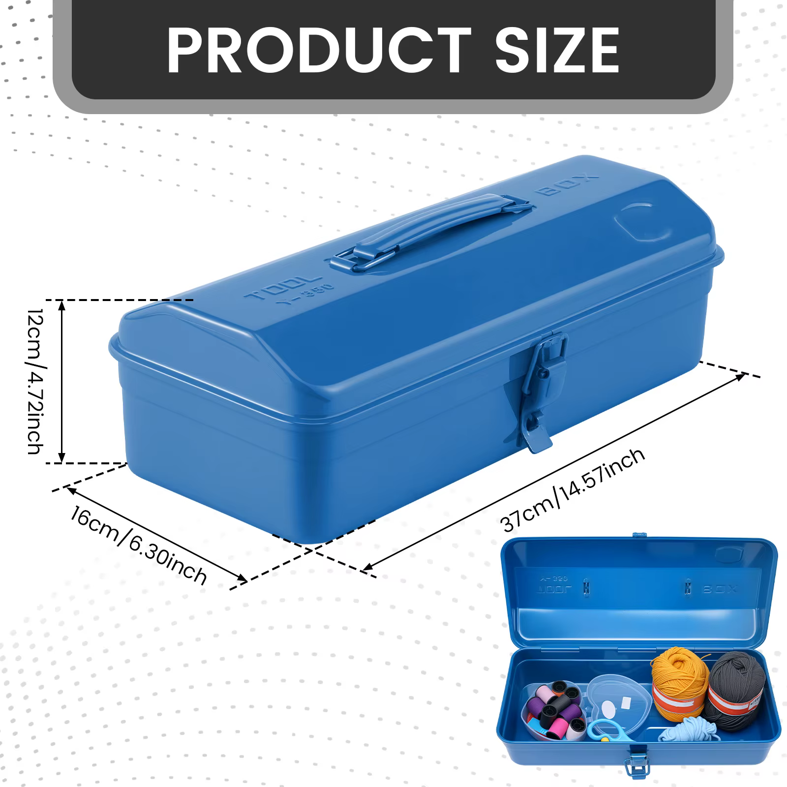 Boîte à outils métallique portable grande capacité avec couvercle verrouillable pour rangement automobile et réparation domestique