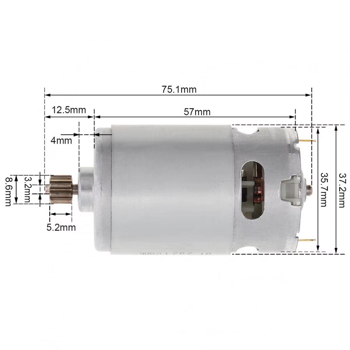 Moteur électrique RS550 à 12 dents