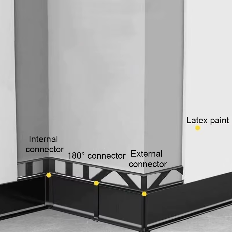 Profilé en aluminium encastré dissimulé pour plinthe en plâtre, coins, bandes lumineuses rigides, canaux linéaires pour décoration intérieure