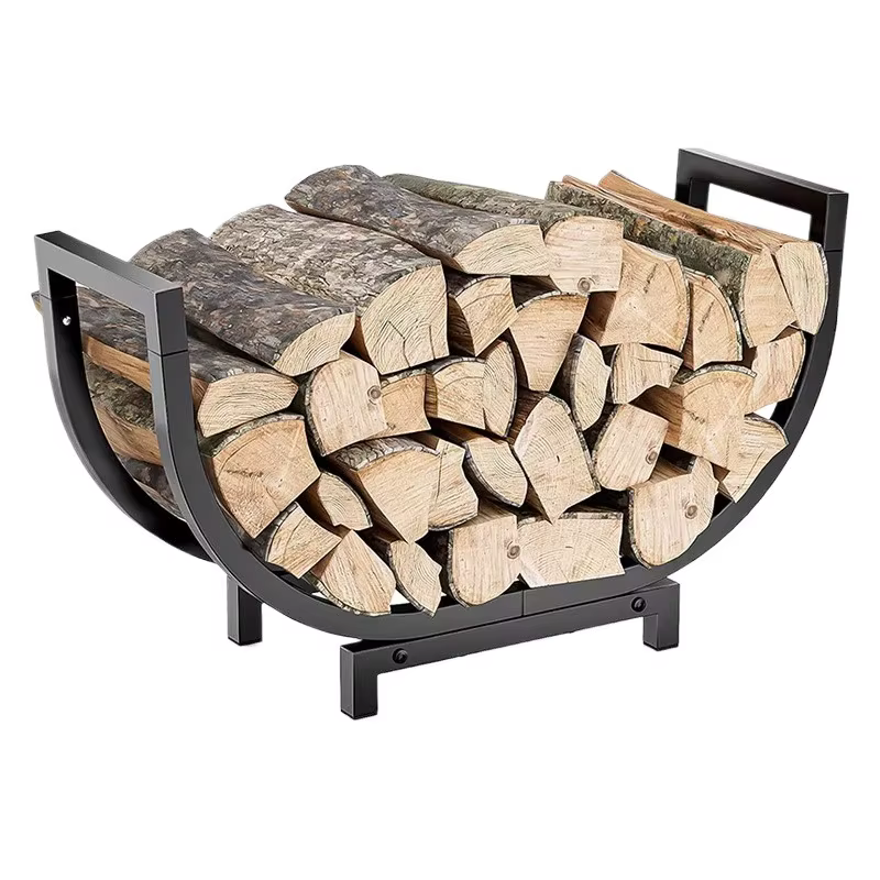 Support à bois de chauffage d'intérieur en acier