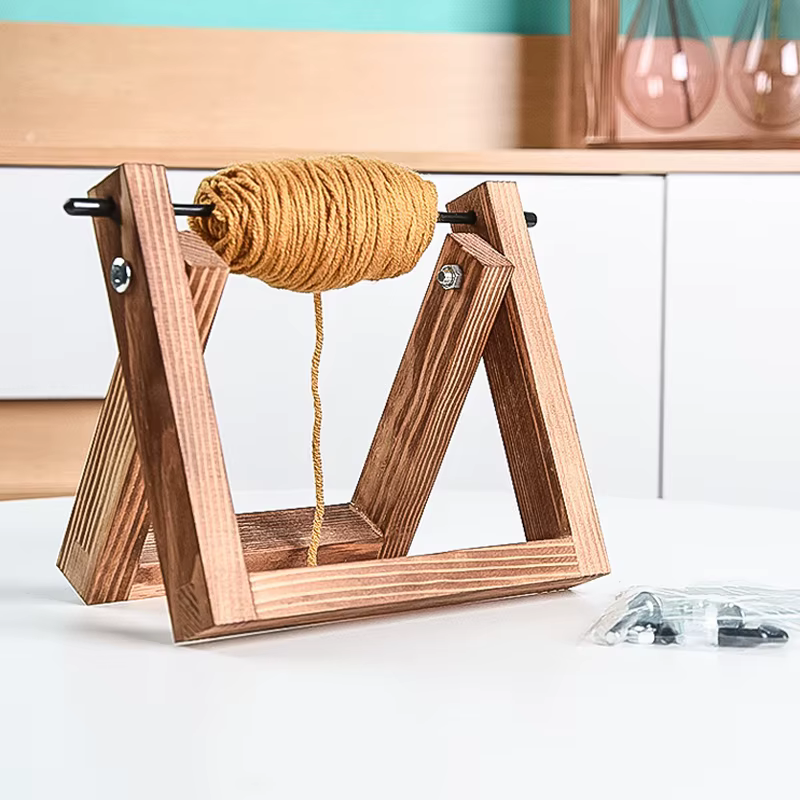Porte-rouleau de fil en bois, support de fil de bureau, rangement de ruban, support de rangement de ruban, boule de laine, outil de tricot à la main, support de bobine en bois massif