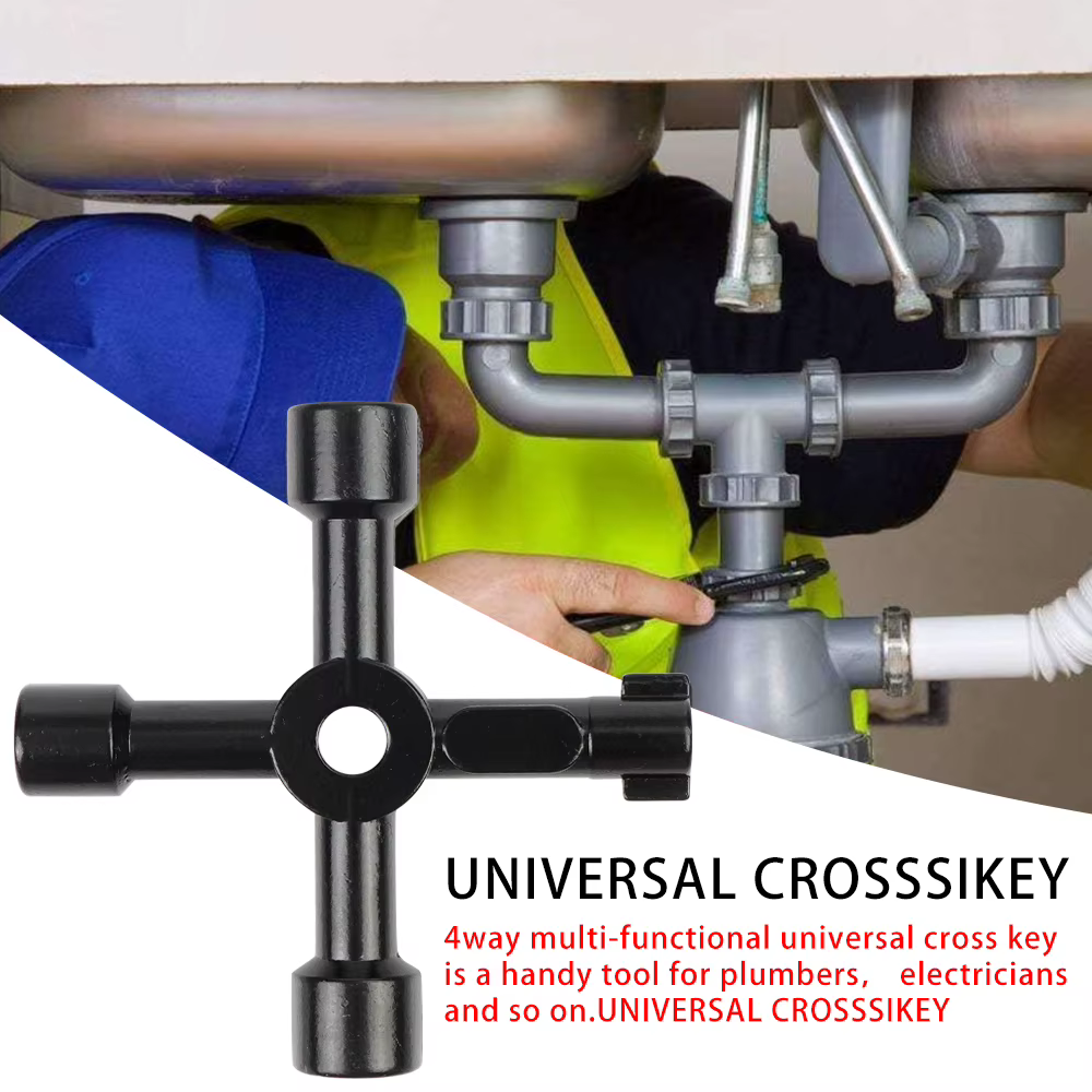 4 Voies Croix Triangle Clé Clé Universel Électrique Cabinet Clés Utilitaire Clé Fit pour Robinet