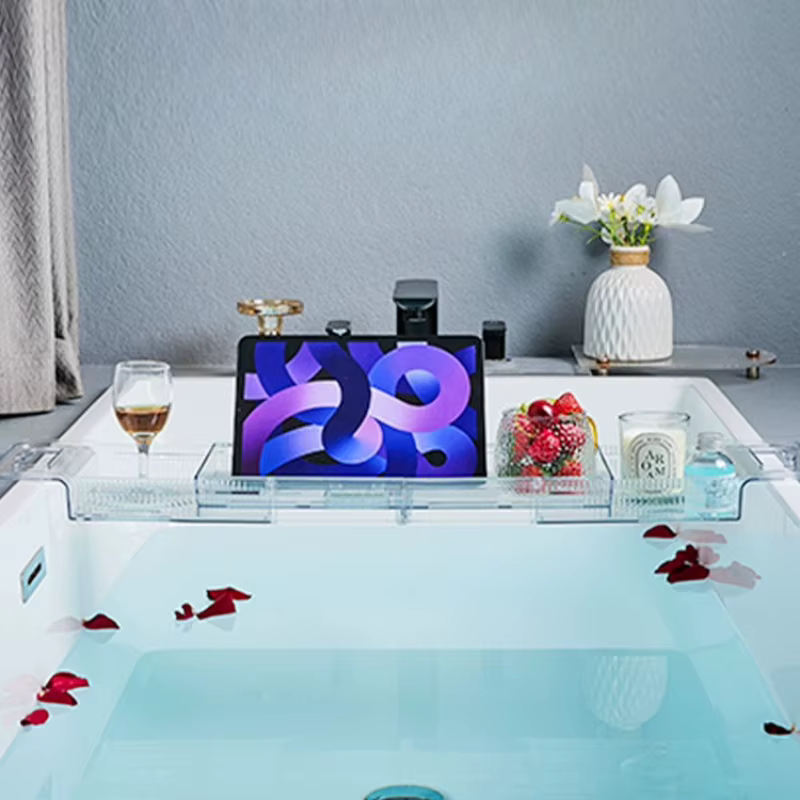 Étagère de rangement pour baignoire réglable, support de douche pour salle de bain, plateau de bain extensible et pliable, organisateur
