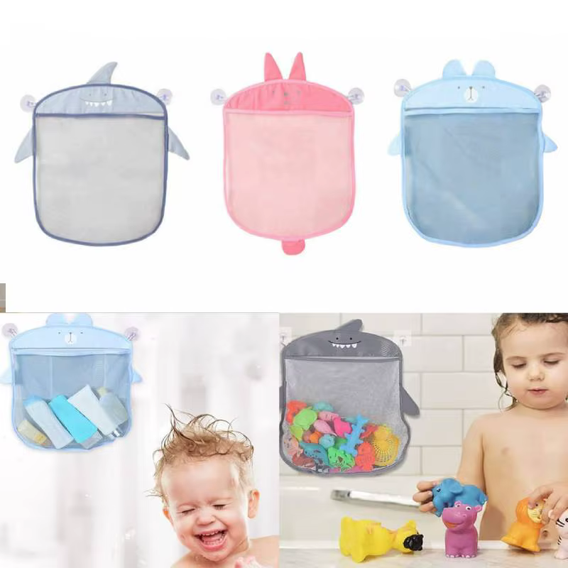 Rangement de jouets de bain suspendu, panier en filet à séchage rapide, sac en maille, organisateur de salle de bain, porte-jouets de jeu de baignoire, caddie de douche pour enfants en bas âge