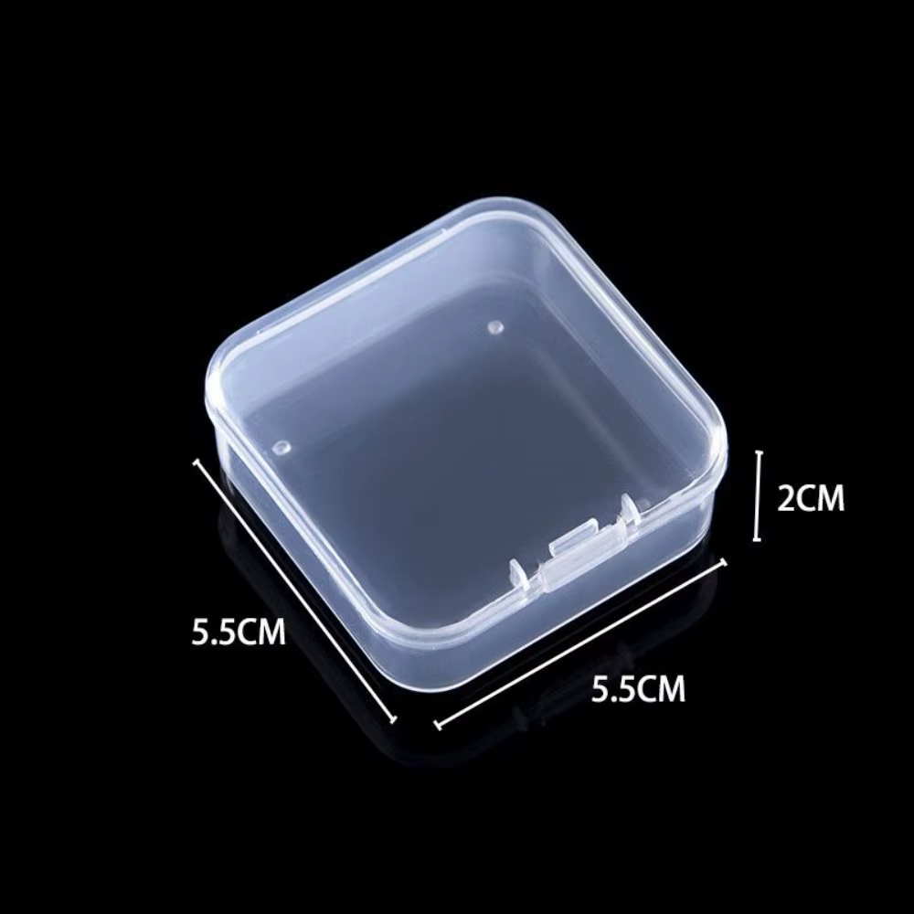 Boîte de rangement carrée transparente pour petits objets