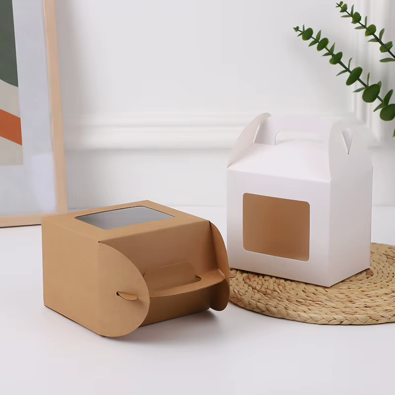 Boîte en papier Kraft avec poignée
