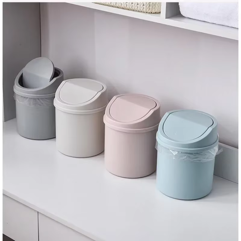 Mini poubelle de bureau avec couvercle