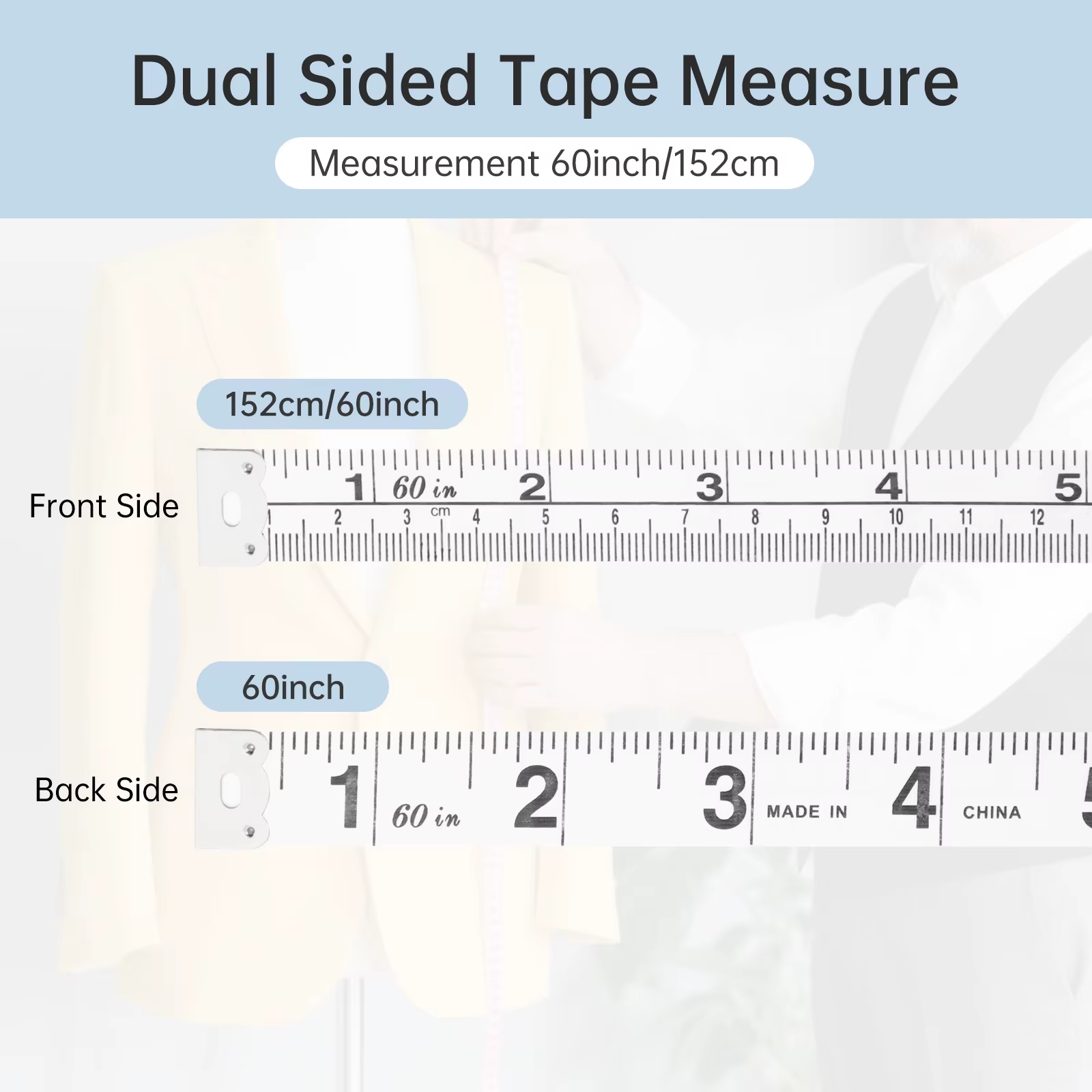 152 cm 60 pouces ruban à mesurer souple Double face vêtements tailleur règle de mesure corps couture