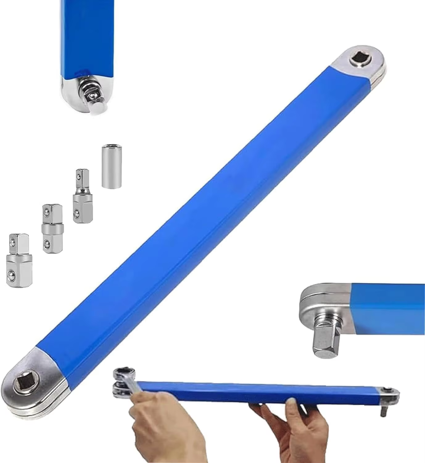 Clé à cliquet d'extension polyvalente avec clé
